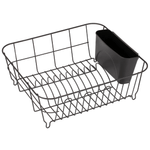 Escorredor Para Loucas De Metal Com Porta Talheres Preto - Full Fit