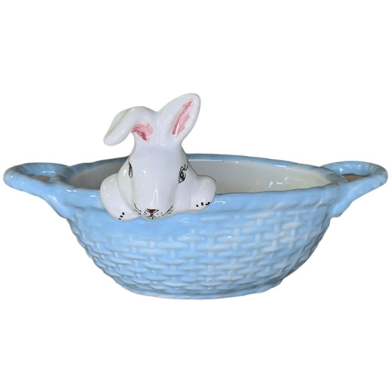 Cesta De Pascoa De Ceramica Azul - Luiz Salvador