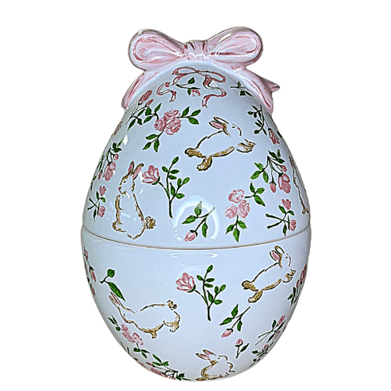 Pote De Ceramica Ovo Da Pascoa Aquarela - Luiz Salvador