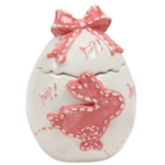 Pote De Ceramica Ovo Da Pascoa Rosa Grande - MP3 Utilidades