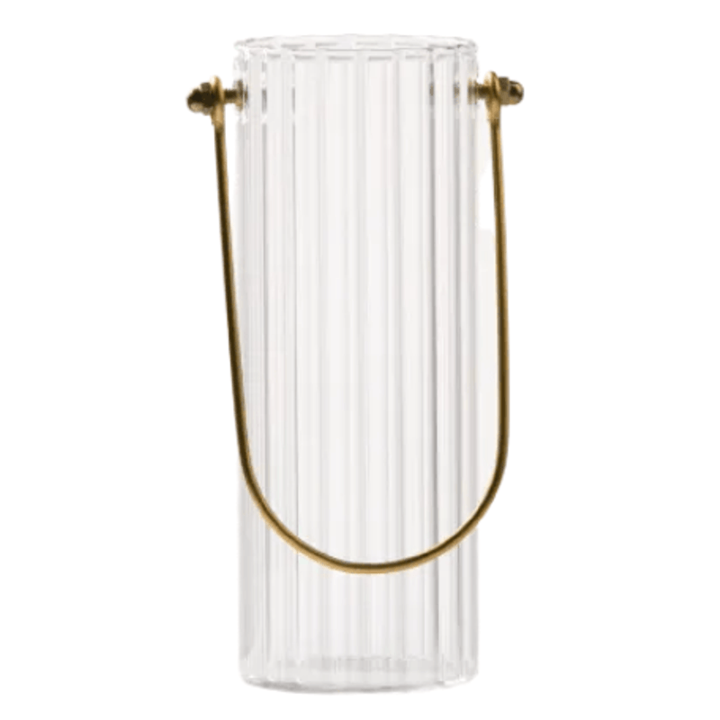 Vaso De Vidro Cone Plissado Com Alca 17cm - MP3 Utilidades