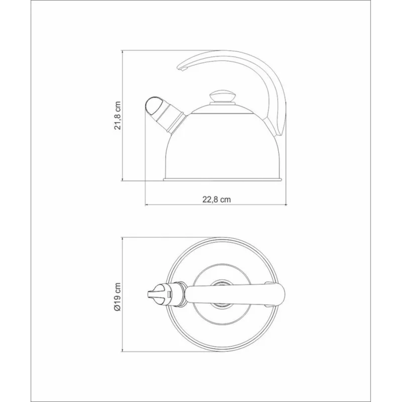 Chaleira De Inox Com Apito 2-1 Litros - Tramontina