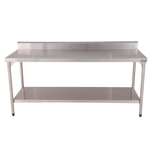 Mesa de Parede Lisa com Prateleira Inferior Aco Inox 430 100x70x85cm - Krasinox