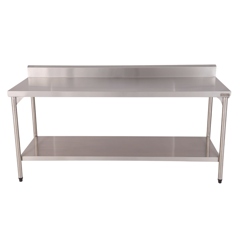 Mesa de Parede Lisa com Prateleira Inferior Aco Inox 430 100x70x85cm - Krasinox