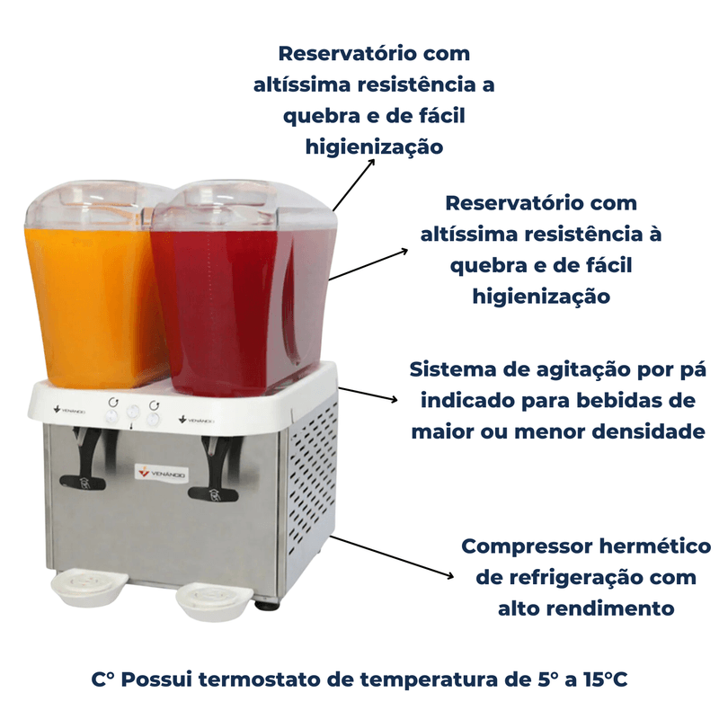 Refresqueira De Suco 2 Cubas 16L-32L- RV216 110V Venancio