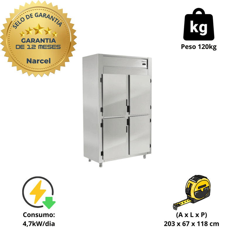 Geladeira Industrial 4 Portas Gelopar GREP-4P 1044 Litros