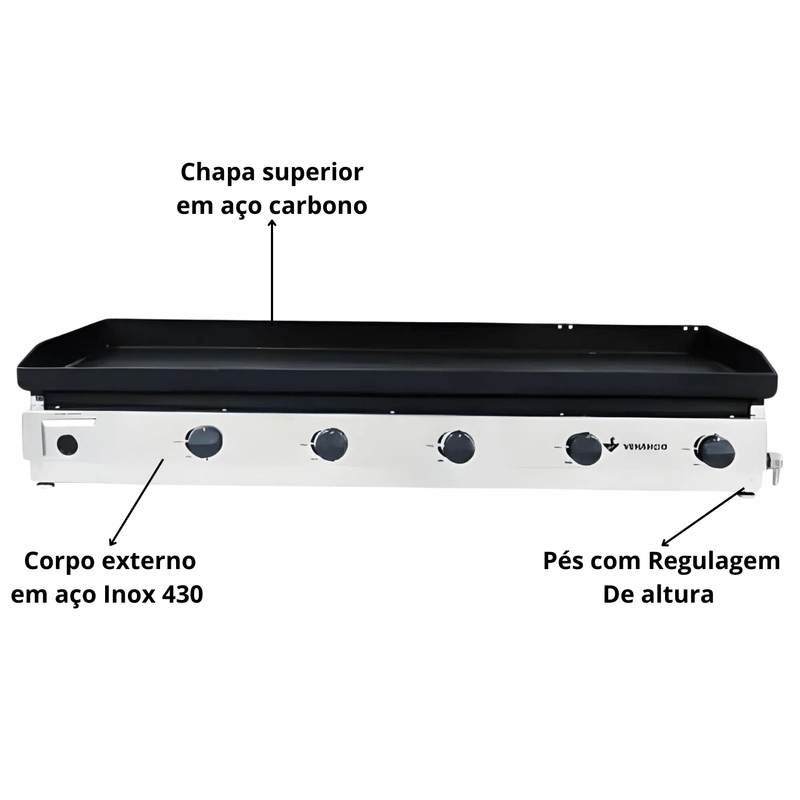Chapa Industrial 120cm Deguste a Gas C120 Venancio