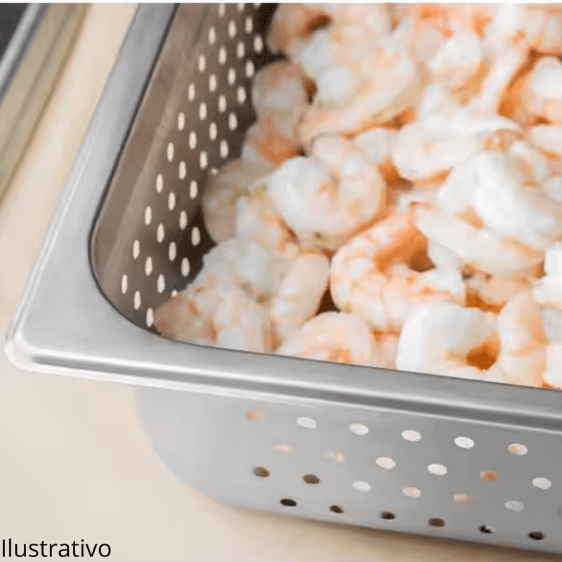 Cuba para Restaurante em Inox 1-1 100mm Perfurada Sem Alca Narcel