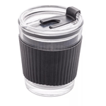 Copo De Vidro Com Cinta Em Silicone Preto 350ml - Wolff