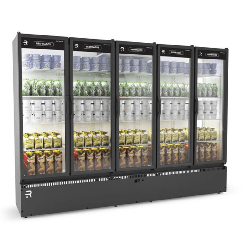 Expositor de Bebidas Vertical 5 Portas ASVR5P Preto - Refrimate