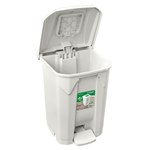 Lixeira Branca 60L Com Roda Pedal e Tampa Toyplas