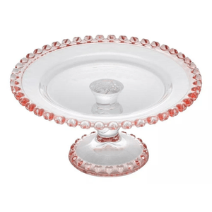Prato Com Pé De Cristal Bordas De Coração - Lyor