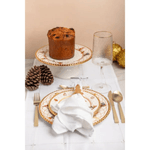 Prato de Natal Ceramica Toys Christmas com Ouro Scalla Luxo