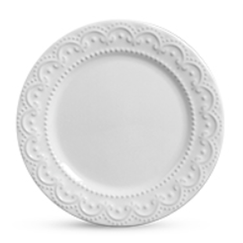 Prato De Ceramica Sobremesa Princess Branco - Scalla