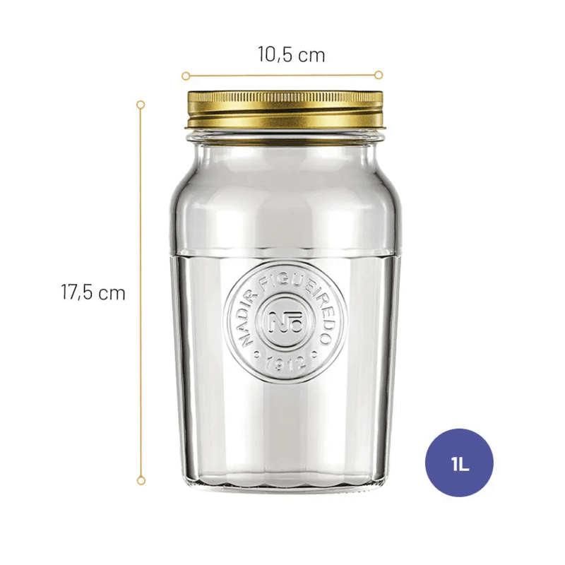 Pote Americano Vintage 1 Litro Com Tampa Nadir