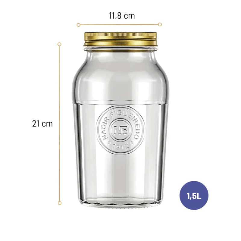 Pote Americano Vintage 1-5 Litro Com Tampa Nadir