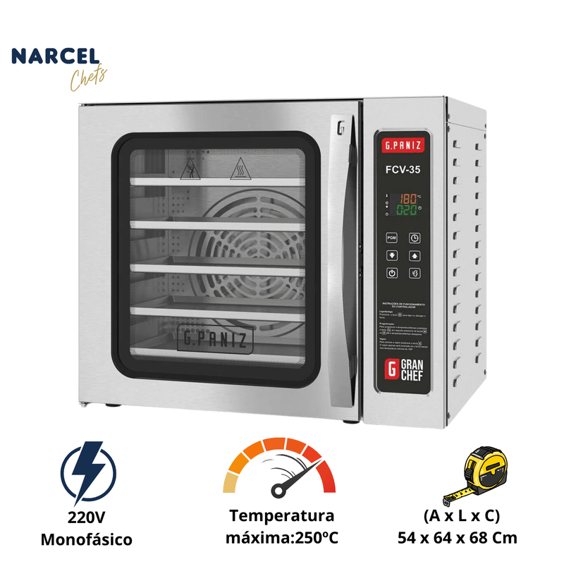 Forno Turbo de Conveccao com Vapor 220V FCV35 GPaniz