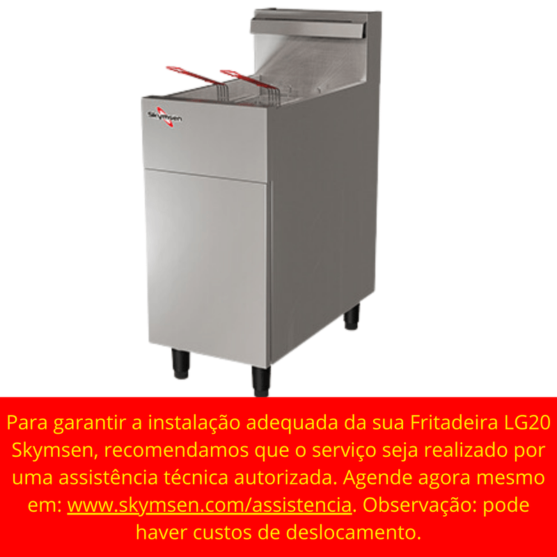 Fritadeira a Gas Inox Zona Fria 20L Skymsen FG20 Skymsen