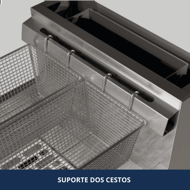 Fritadeira a Gas Inox Zona Fria 20L Skymsen FG20 Skymsen