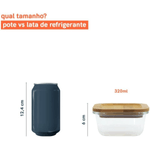 Pote Hermetico Oikos 320ml Vidro com Tampa de Bambu