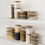 Pote Hermetico Oikos 800ml Vidro com Tampa de Bambu