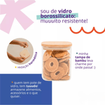 Pote Hermetico Oikos 800ml Vidro com Tampa de Bambu 1236