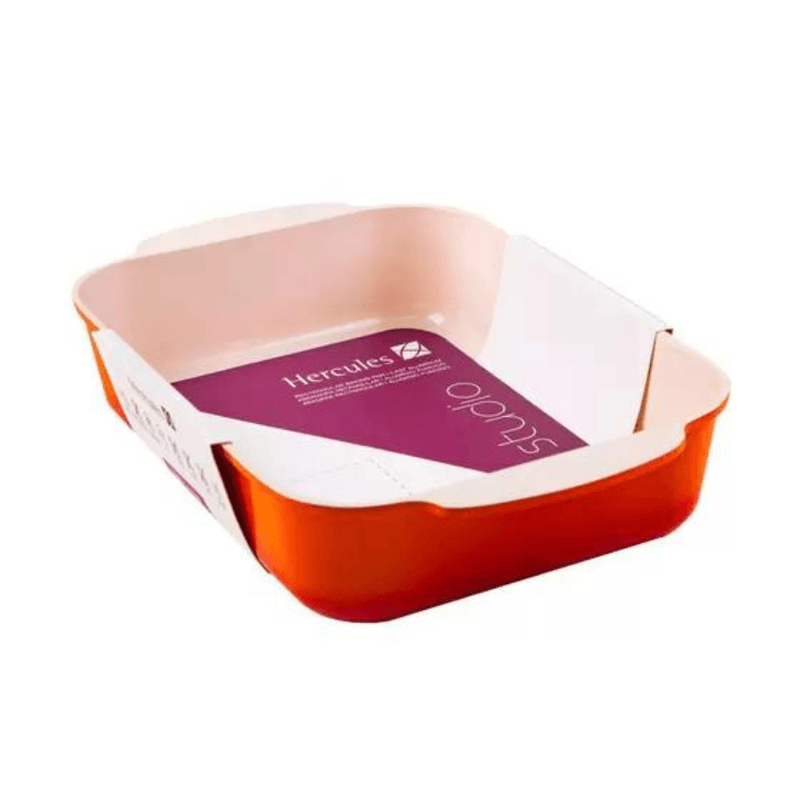 Assadeira Laranja Antiaderente Ceramico 30x22Cm - Hercules