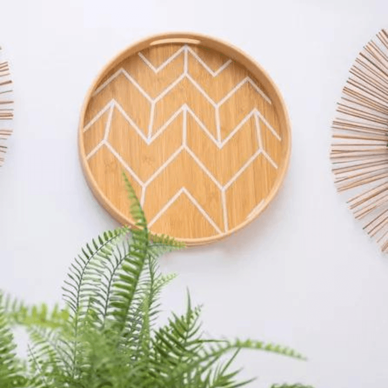 Bandeja Em Bambu Redonda 40cm - Oikos