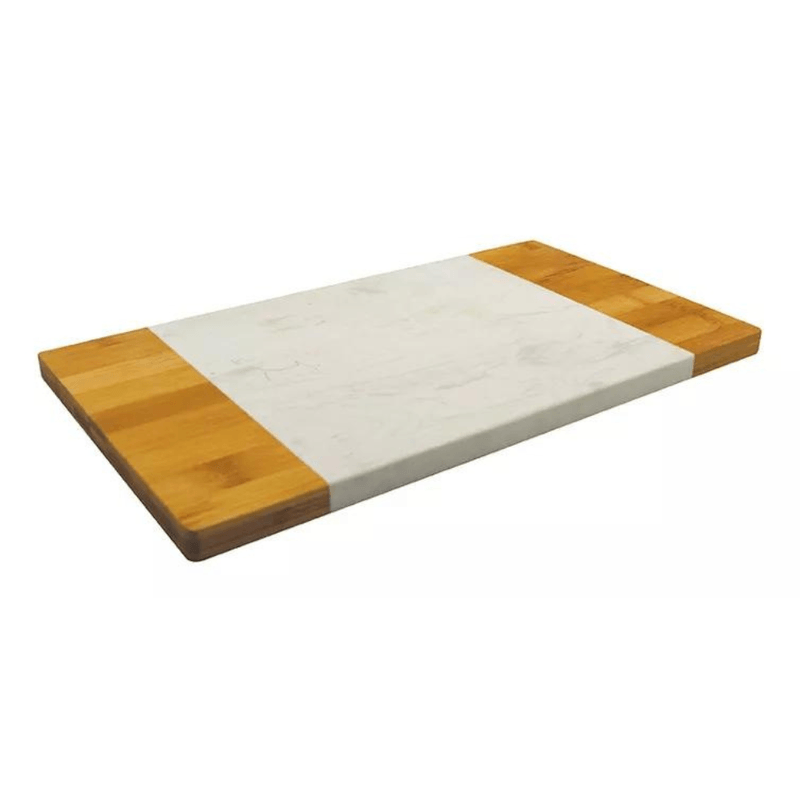 Tabua De Frios Retangular Bambu E Marmore - Oikos