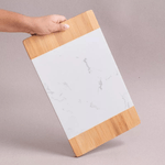 Tabua De Frios Retangular Bambu E Marmore - Oikos