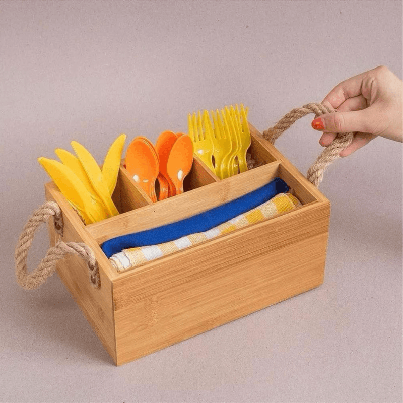 Porta Talheres De Bambu C- Alca Natural - Oikos