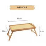 Bandeja Grande Com Pes Dobraveis De Bambu Palhinha 50cm - Oikos