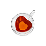 Caneca Vidro Dupla Parede Formato Coracao 2 Pecas 230ml Hauskraft