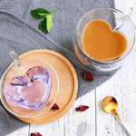 Caneca Vidro Dupla Parede Formato Coracao 2 Pecas 230ml Hauskraft