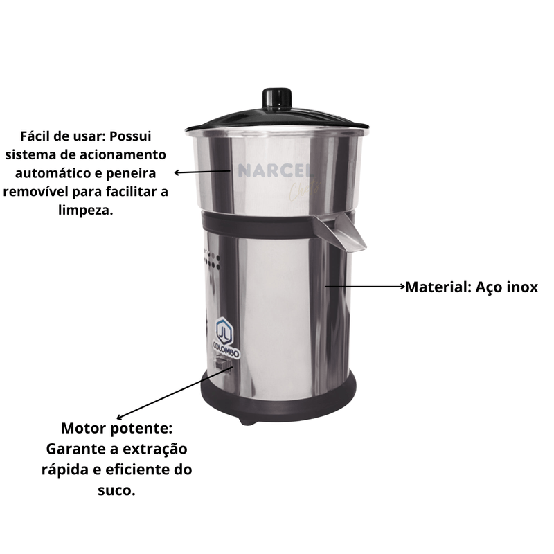 Extrator De Suco Industrial Bivolt 703 Aco Inox Colombo