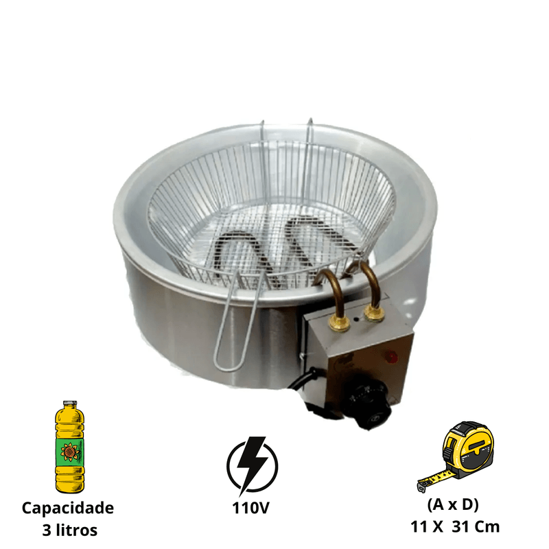 Tacho Eletrico 3 Litros Stevan Metal Compacto Em Aluminio 1600W