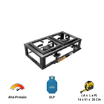 -Fogao Industrial MR Fogoes 2 Bocas Alta Pressao 20x20 De Mesa