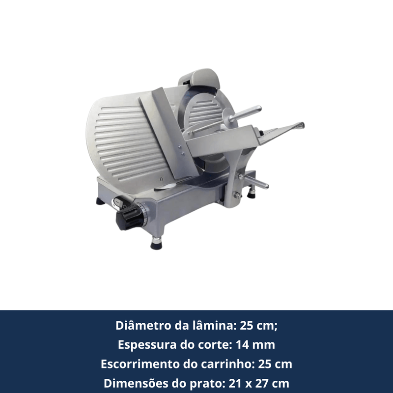 Cortador de Frios Sirman 250mm Profissional Bivolt CFI 250