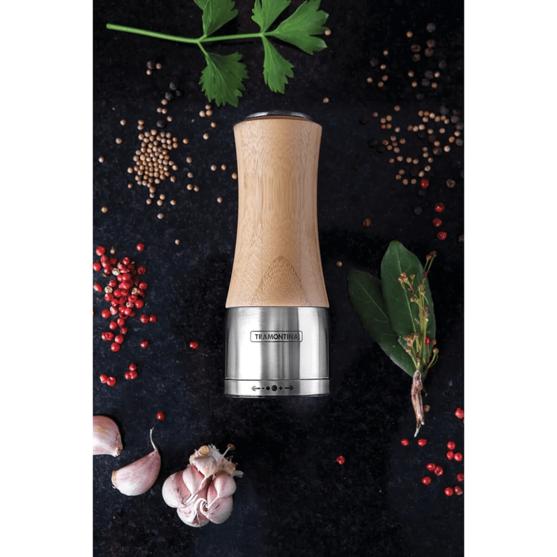 Moedor Sal-Pimenta Tramontina Realce Bambu Inox Ceramica