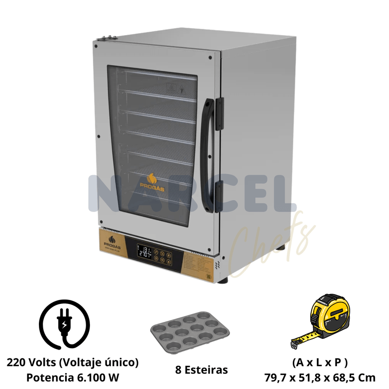 Forno Turbo Eletrico 8 Esteiras PRP-008 220V - Progas