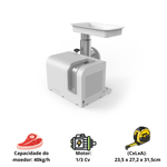 Moedor de Carne Anodilar Boca 8 127V Eletrico com Extrusor