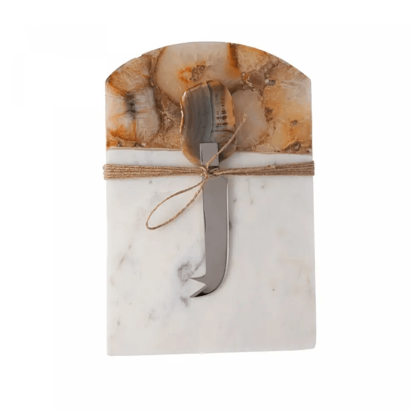 Conjunto para Queijo com Tabua de Pedra Faca Inox Agata Wolff
