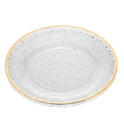 Prato para Sobremesa Cristal Borda Dourada LYOR