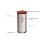 Lixeira com Tampa Marrom Basculante em Inox 40 L - TRAMONTINA