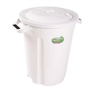 Lixeira De Plástico Branco 97L - Plasvale