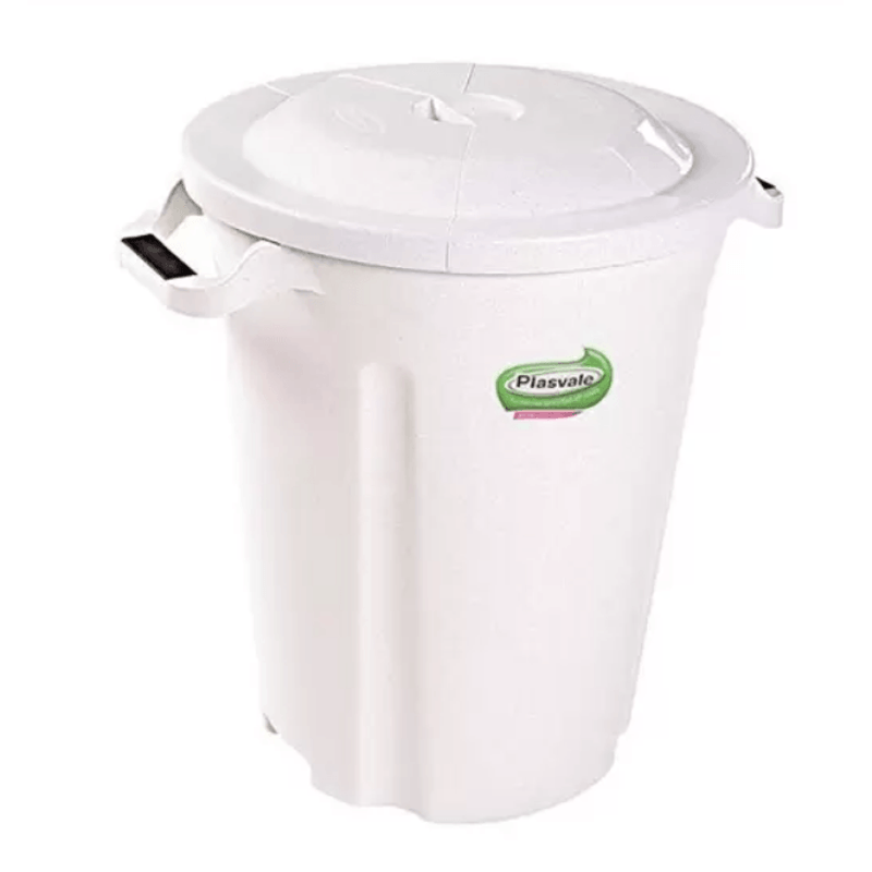 Lixeira De Plastico Branco 97L - Plasvale