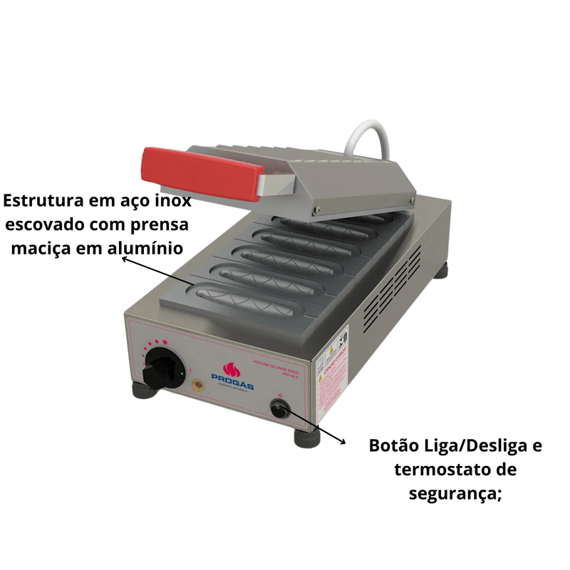 Maquina Para Crepe Suico 6 Cavidade Eletrica 220V Progas
