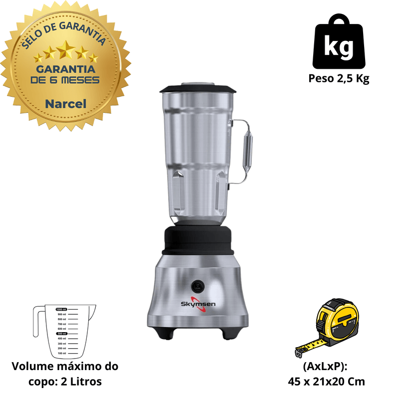 Liquidificador Alta Rotacao 2 litros 1000W TA2  Skymsen 220V