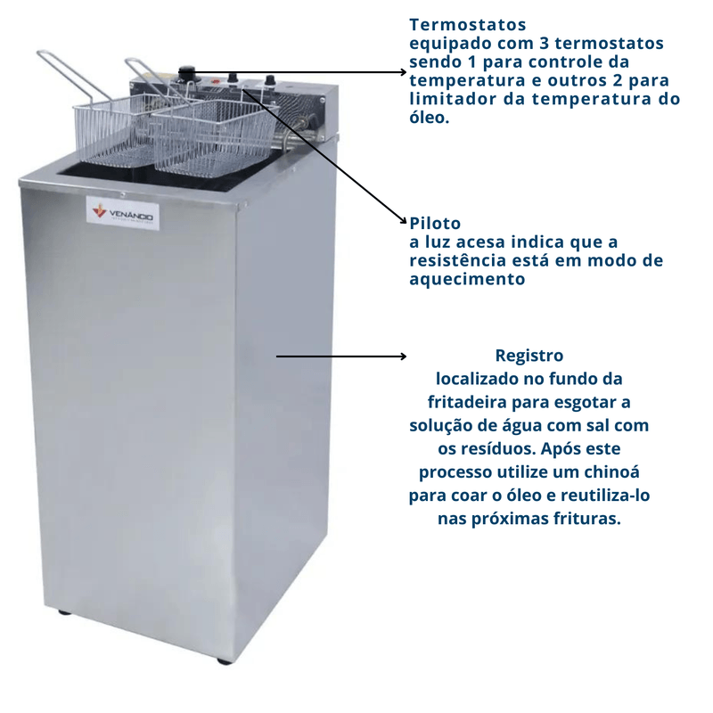 Fritadeira Eletrica Agua e Oleo 23 Litros SFAO5 - Venancio