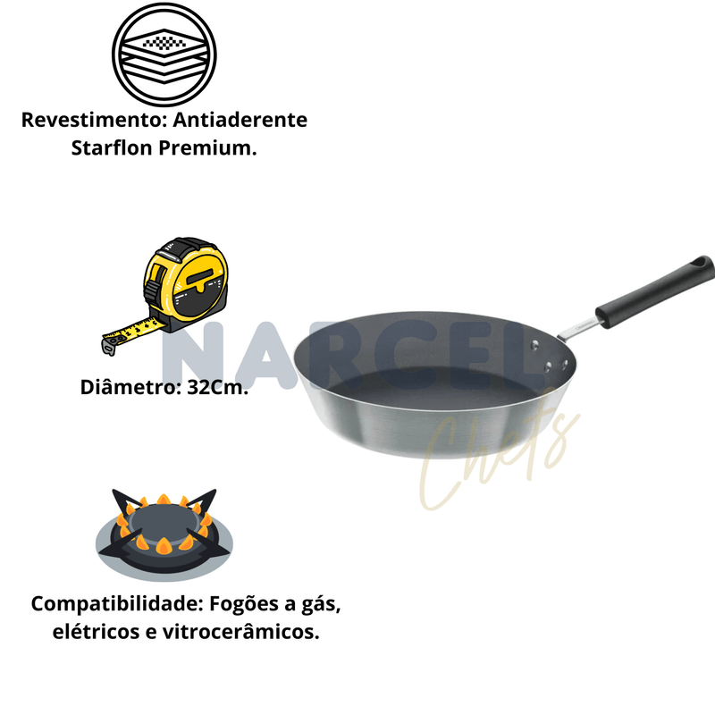 Frigideira Tramontina Profissional 32cm 4-9L Aluminio Antiaderente